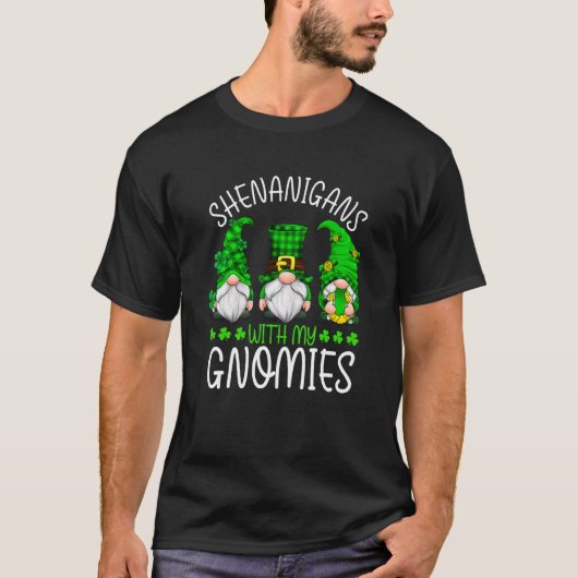 St Patricks Day Gnome Let Shenanigans Begin Shamro T-Shirt (Vorderseite)