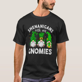 St Patricks Day Gnome Let Shenanigans Begin Shamro T-Shirt