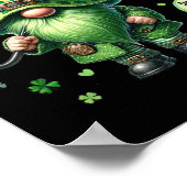 St Patricks Day Gnome mit grünem Bart Funny Pinch Poster (Ecke)