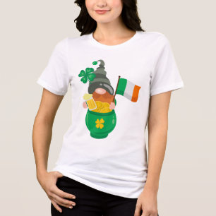 St. Patrick's Day Gnome mit Pot of Gold Tri-Blend Shirt