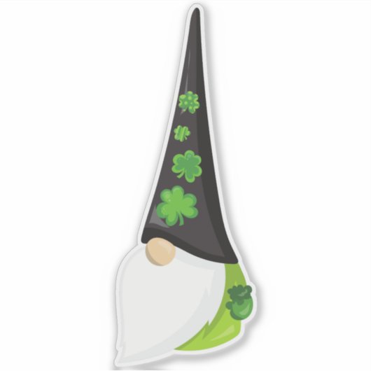 St. Patrick's Day Gnome, Niedlicher Gnome, Clovers Aufkleber (Vorderseite)