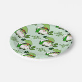 St. Patrick's Day Gnome Paper Plate Pappteller (Schrägansicht)