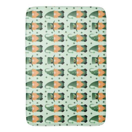 St Patricks Day Gnome Pattern Badematte (Vorderseite Vertikal)
