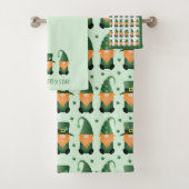 St Patricks Day Gnome Pattern Badhandtuch Set (Insitu)
