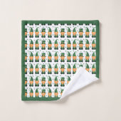 St Patricks Day Gnome Pattern Badhandtuch Set (Waschlappen)