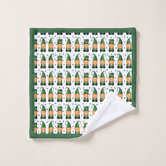 St Patricks Day Gnome Pattern Badhandtuch Set (Waschlappen)