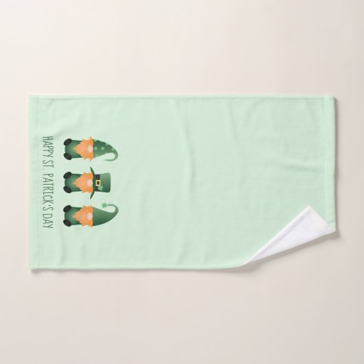 St Patricks Day Gnome Pattern Badhandtuch Set (Handtuch)
