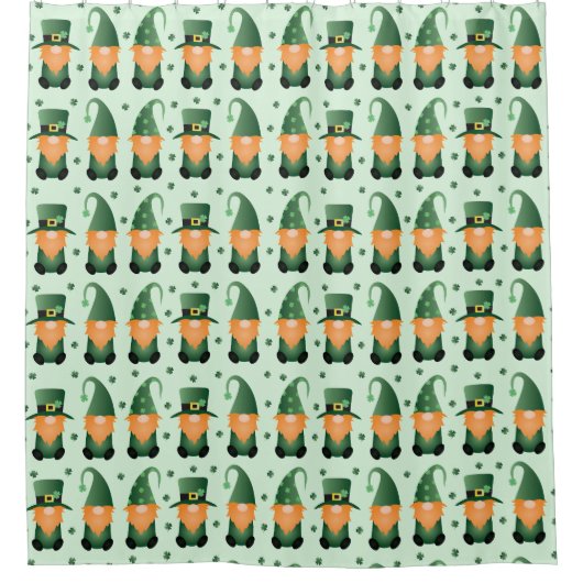 St Patricks Day Gnome Pattern Duschvorhang (Vorderseite)