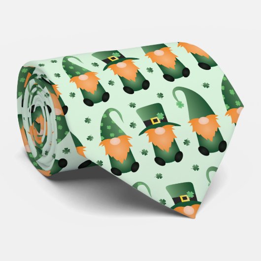 St Patricks Day Gnome Pattern Krawatte (Gerollt)