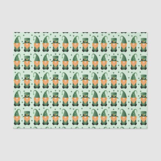 St Patricks Day Gnome Pattern Seidenpapier (Vorderseite)