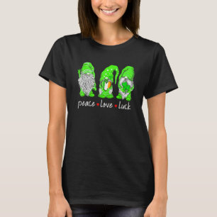 St Patrick's Day Gnome Peace Liebe Luck Heart Sham T-Shirt