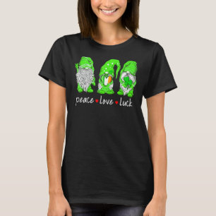 St Patrick's Day Gnome Peace Liebe Luck Heart Sham T-Shirt