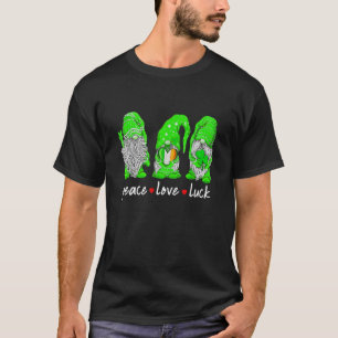 St Patrick's Day Gnome Peace Liebe Luck Heart Sham T-Shirt