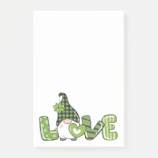 St. Patrick's Day Gnome Post-it Klebezettel (Vorderseite)
