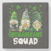 St Patricks Day Gnome Schabernack Squad Heiliger  Steinuntersetzer (Vorderseite)