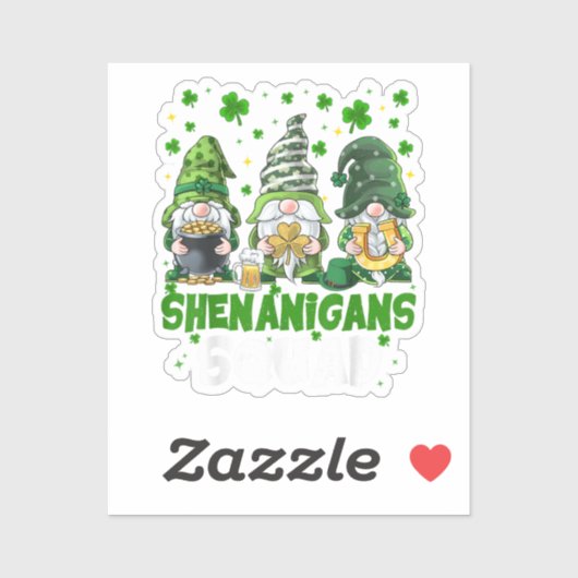 St Patricks Day Gnome Schabernack-Squadron Heilige Aufkleber (Blatt)