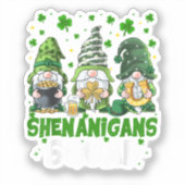 St Patricks Day Gnome Schabernack-Squadron Heilige Aufkleber (Vorderseite)