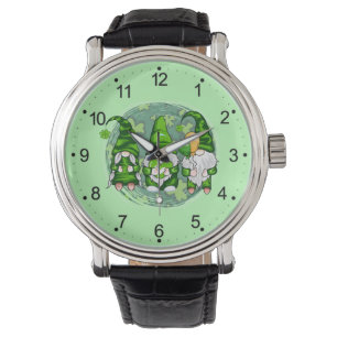 St. Patrick's Day Gnome Shamrock Gnome-54989 Armbanduhr