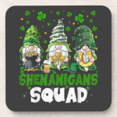 St Patricks Day Gnome Shenanigans Squad Heiliger Getränkeuntersetzer (Vorderseite)
