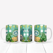 St. Patrick's Day Gnome und Kleeblatt Design Kaffeetasse