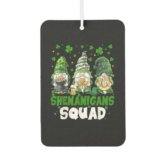 St Patricks Day Gnome Unfug Squad Heiliger Autolufterfrischer (Vorderseite)