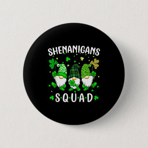 St. Patricks Day Gnome Unfug-Truppe Männer Frauen Button