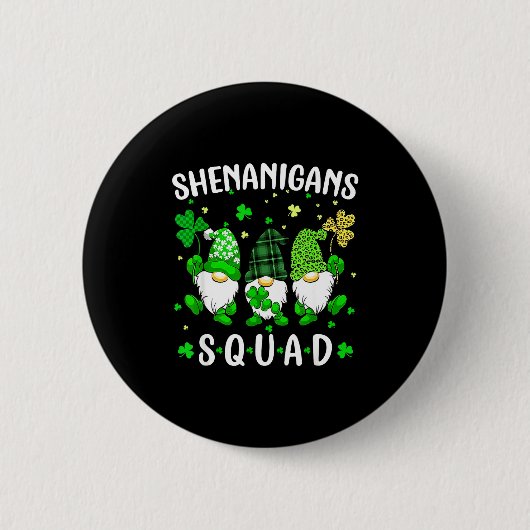 St. Patricks Day Gnome Unfug-Truppe Männer Frauen Button (Vorderseite)
