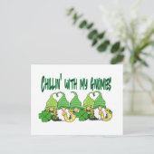 St. Patrick's Day Gnomes Feiertagspostkarte (Stehend Vorderseite)