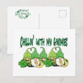 St. Patrick's Day Gnomes Feiertagspostkarte (Vorne/Hinten)