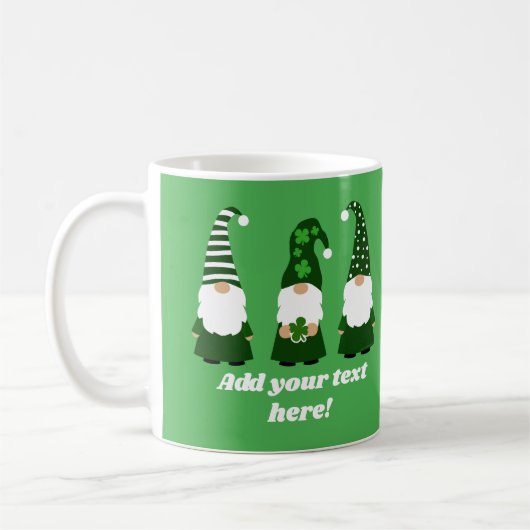 St Patricks Day Gnomes Niedlich Personalisiert Kaffeetasse (Links)