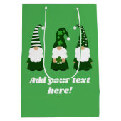St Patricks Day Gnomes Niedlich Personalisiert Mittlere Geschenktüte (Rückseite)