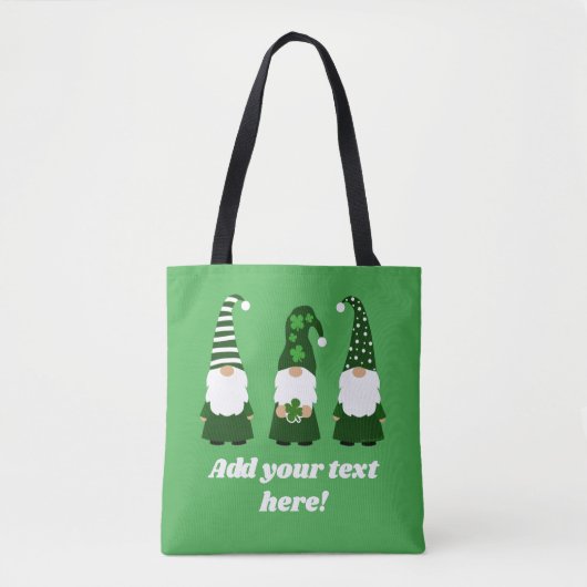 St Patricks Day Gnomes Niedlich Personalisiert Tasche (Vorderseite)