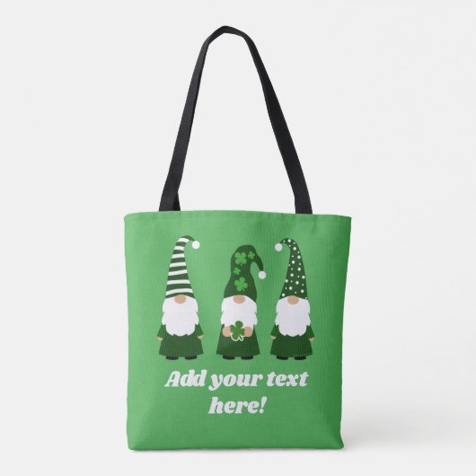 St Patricks Day Gnomes Niedlich Personalisiert Tasche (Rückseite)