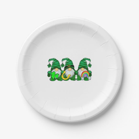 St. Patrick's Day Gnomes Pappteller (Vorderseite)