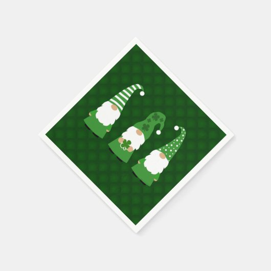 St Patricks Day Gnomes Serviette (Ecke)