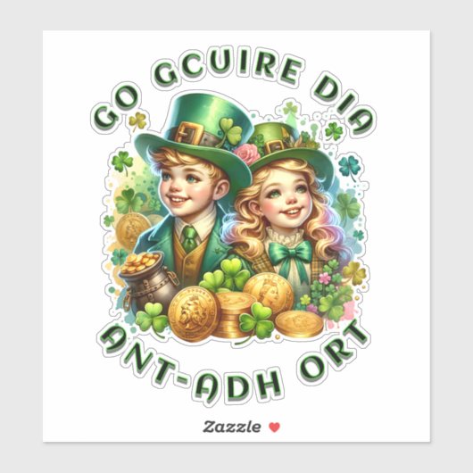 St Patrick's Day | Go gcuire Dia an t-ádh ort Aufkleber (Blatt)
