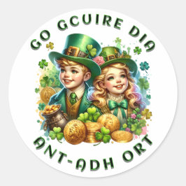 St Patrick's Day | Go gcuire Dia an t-ádh ort Runder Aufkleber