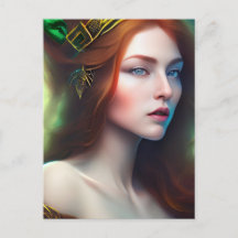 St Patricks Day Goddess Frau Postcard