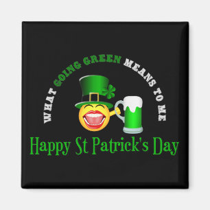 St. Patrick's Day Going Green Square Magnet