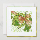 St. Patrick's Day - Gold Celtic Knot Einladung (Rückseite)