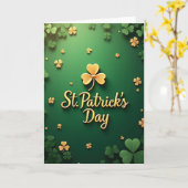 St Patricks Day Gold Clover Card Karte (Gelbe Blume)
