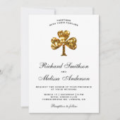 St. Patrick's Day Gold Clover Wedding Einladung (Vorderseite)