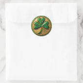 St. Patrick's Day Gold Coin Kleeblatt Runder Aufkleber (Tasche)