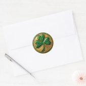 St. Patrick's Day Gold Coin Kleeblatt Runder Aufkleber (Umschlag)