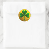 St. Patrick's Day Gold Coin Kleeblatt Runder Aufkleber (Tasche)