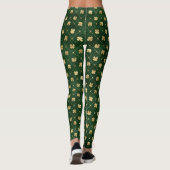 St. Patrick's Day Gold Foil Kleeblatt Muster Grün Leggings (Rückseite)