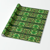 St. Patricks Day Gold Glitzer Green Clover Leaf Geschenkpapier (Ungerollt)