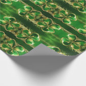 St. Patricks Day Gold Glitzer Green Clover Leaf Geschenkpapier (Ecke)