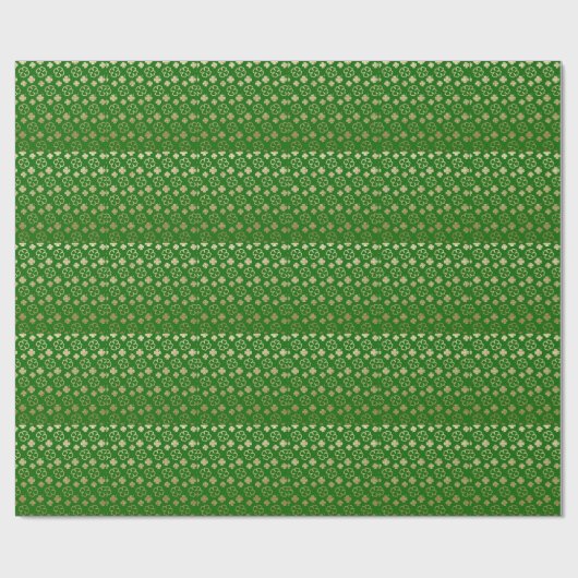 St. Patrick's Day Gold Green Geschenkpapier (Flach)