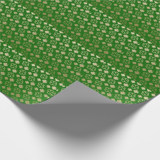 St. Patrick's Day Gold Green Geschenkpapier (Ecke)